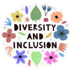 Inclusion And Diversity Flower Lettering Sticker