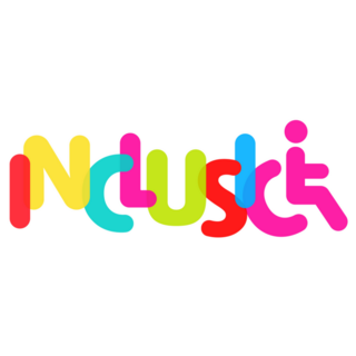 Inclusion Wheelchair Typography Sticker