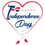 Independence Day Heart Sticker
