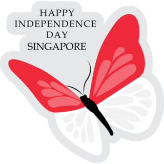 Independence Day Singapore Butterfly Sticker