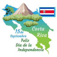 Independence Map Costa Rica Sticker