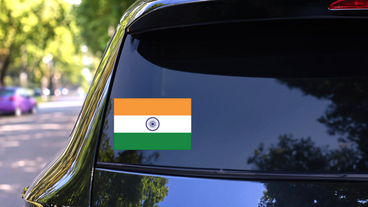 India Country Flag Sticker on a Rear Car Window (New) example