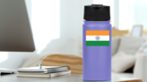India Country Flag Sticker on a Water Bottle (New) example