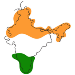 India Country Map One Line Art Sticker
