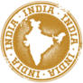 India Country Stamp In Tan Sticker