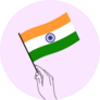 India Flag Waving On Pink Background Sticker