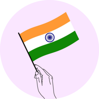 India Flag Waving On Pink Background Sticker