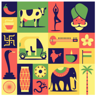 India Icon Illustration Sticker