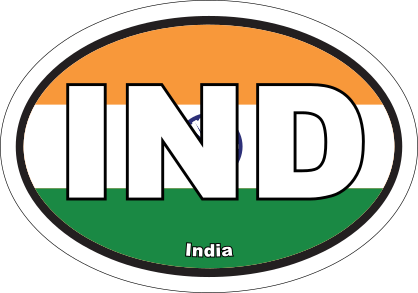 India Ind Flag Oval Sticker