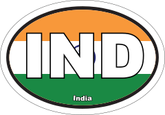 India Ind Flag Oval Sticker