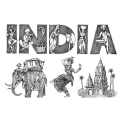 India Lettering And Decorative Cultural Elements Sticker 