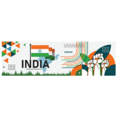India National Day Banner With Map Sticker