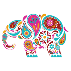 India - Paisley Patterned Elephant Sticker