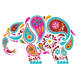 India - Paisley Patterned Elephant Sticker