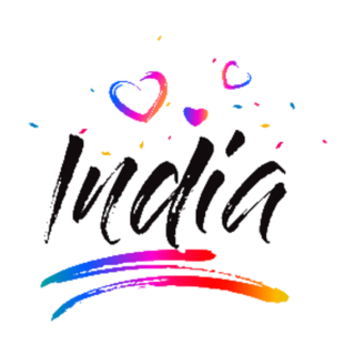 India Rainbow Love Hearts Sticker