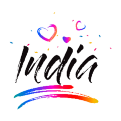 India Rainbow Love Hearts Sticker