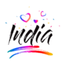 India Rainbow Love Hearts Sticker