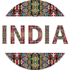 India With Tribal Ethnic Ornament Sticker