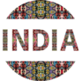 India With Tribal Ethnic Ornament Sticker