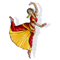 Indian Classical Dancer Performing Bharatnatyam Sticker