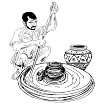 Indian Clay Potter Sticker