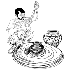 Indian Clay Potter Sticker