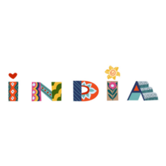 Indian Country Name Decorative Pattern Sticker