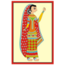 Indian Folk Painting Of A Woman Sticker