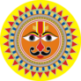 Indian Folk Painting Sun Sticker