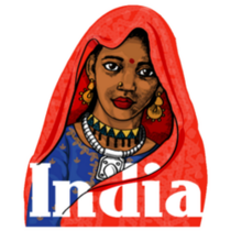  Indian Girl Retro Vintage Colorful Sticker