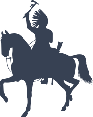 Indian On A Horse Raising Axe Sticker