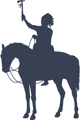 Indian On A Horse Silhouette Sticker
