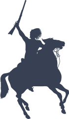 Indian On A Horse With Gun Sticker