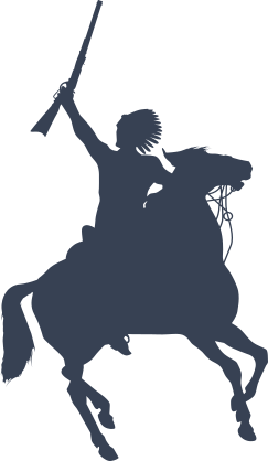 Indian On A Horse With Gun Sticker