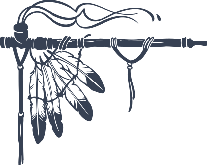 Indian Peace Pipe With Feathers Sticker