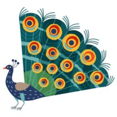 Indian Peacock With Decorative Pattern On Tail Sticker