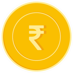 Indian Rupee Gold Coin Illustration Sticker