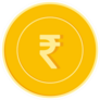 Indian Rupee Gold Coin Illustration Sticker