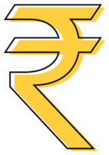 Indian Rupee Illustration Sticker