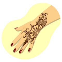 Indian Style Mehendi Painting For Wedding Sticker