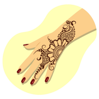Indian Style Mehendi Painting For Wedding Sticker