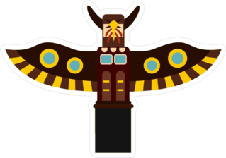 Indian Totem Pole In Stanley Park, Canada Sticker