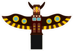 Indian Totem Pole In Stanley Park, Canada Sticker