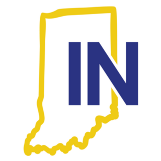 Indiana Abbreviation Outline Logo Sticker