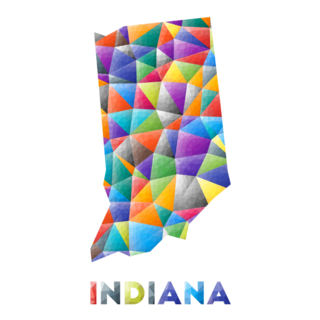 Indiana - Colorful Low Poly Us State Shape Sticker