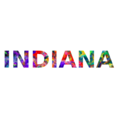 Indiana Colorful Typography Sticker