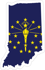 Indiana Flag State Sticker