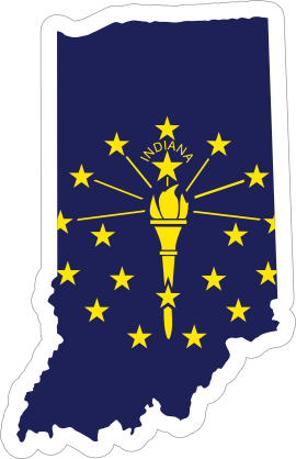 Indiana Flag State Sticker