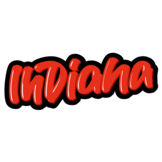 Indiana Hand Drawn Modern Brush Lettering Sticker