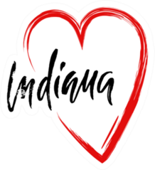 Indiana Heart Brush Lettering Sticker